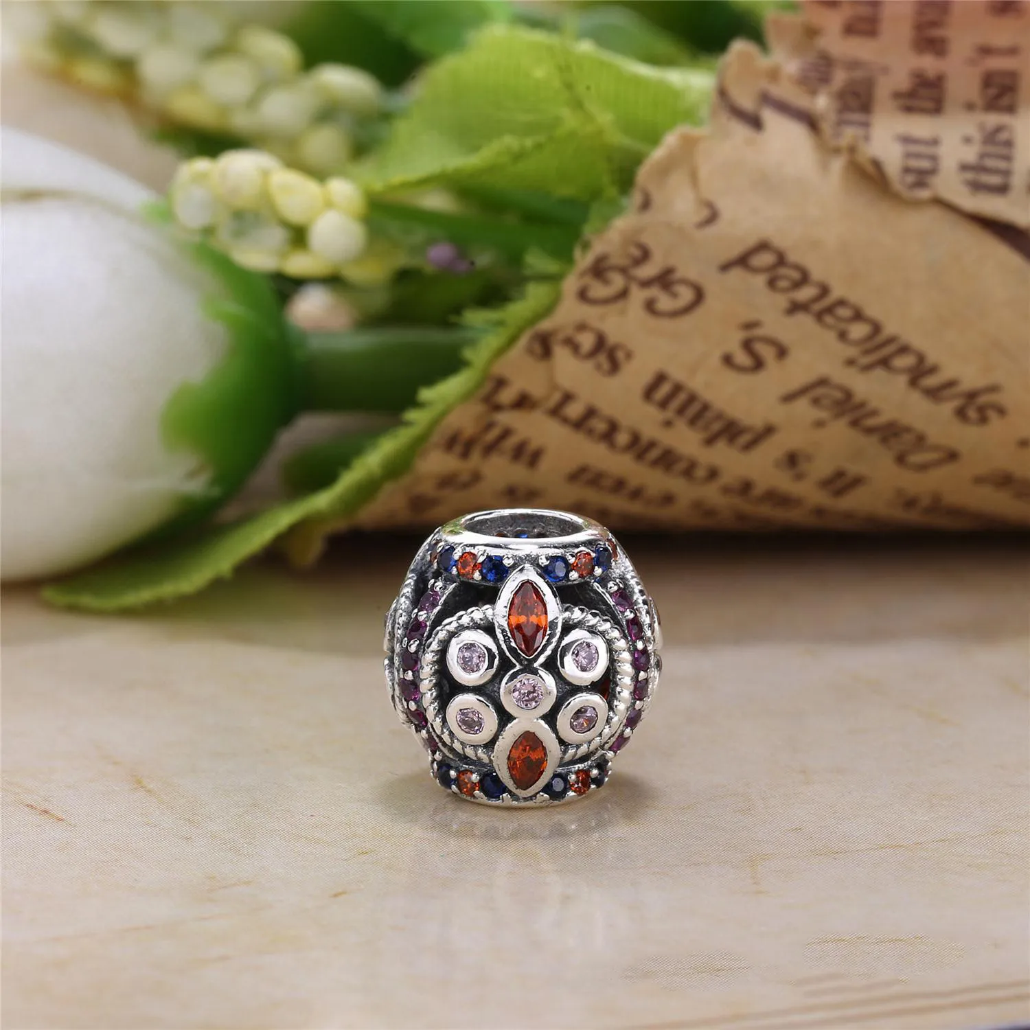 PANDORA Color Fresco Charm, flerfargede krystaller og rosa CZ - 756225PCZMXB