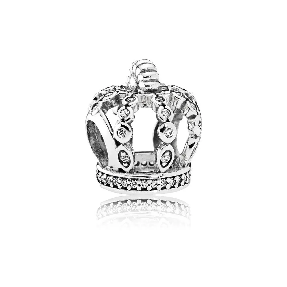 Pandora Crown silver charm with clear cubic zirconia - 792058CZ