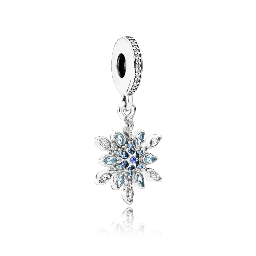 PANDORA Crystallized Snowflake Anheng Charm - 791761nblmx