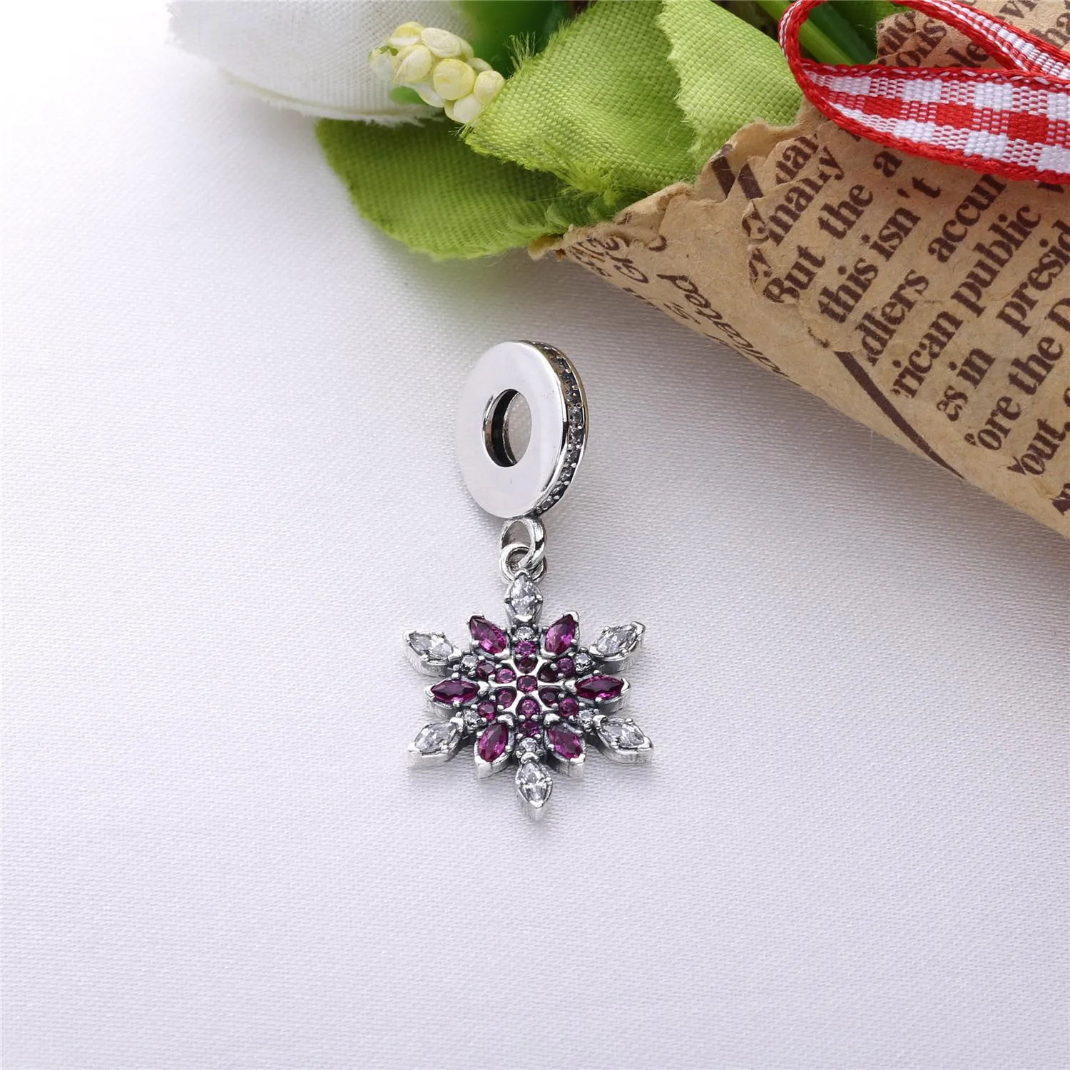 PANDORA Crystallized Snowflake Anheng Charm - 791761nblmx