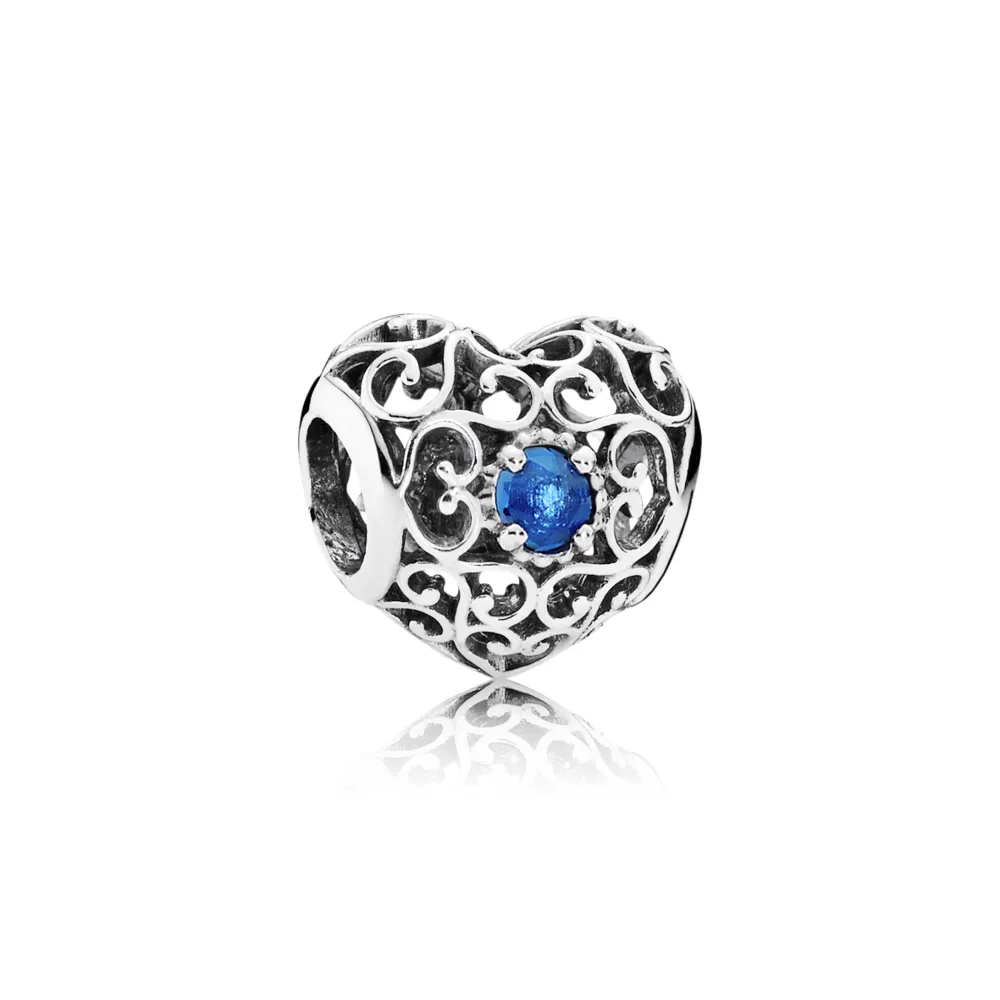 Pandora December Signature Heart Charm - 791784NLB