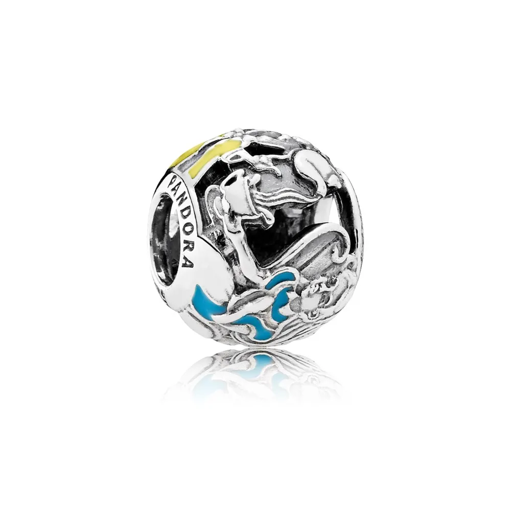 pandora disney alice in wonderland silver charm with mixed enamel colours 791896enmx