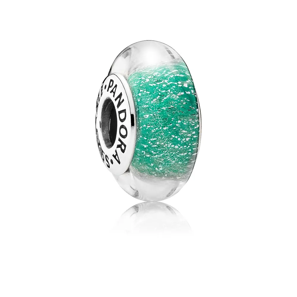 Pandora Disney Ariel silver charm with green fluorescent Murano glass - 791641