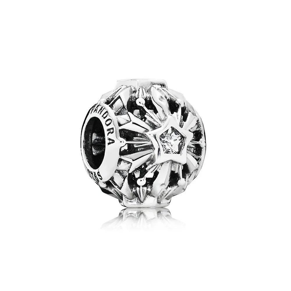 Pandora Disney Frozen snowflake openwork silver charm with cubic zirconia - 791563CZ