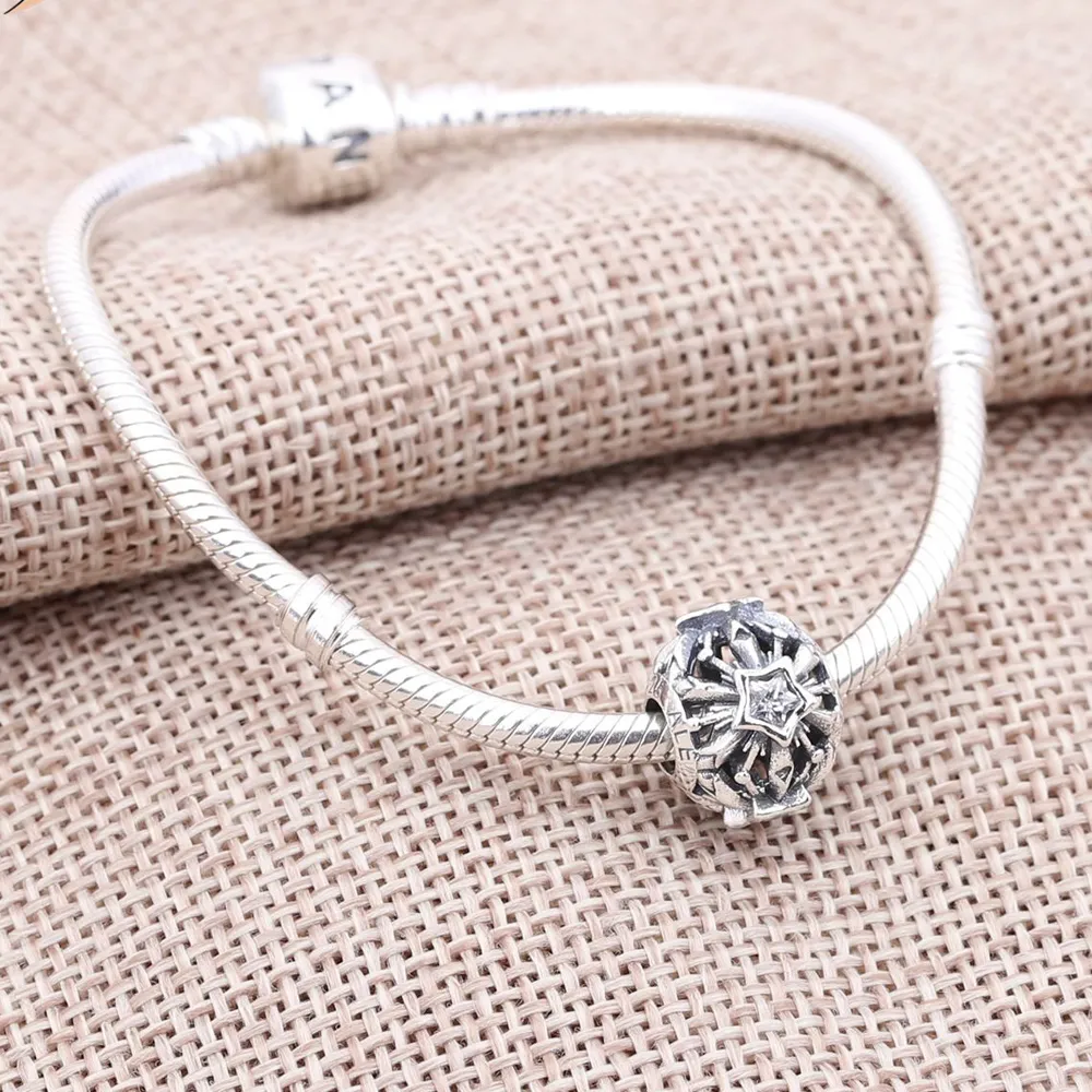 Pandora Disney Frozen snowflake openwork silver charm with cubic zirconia - 791563CZ