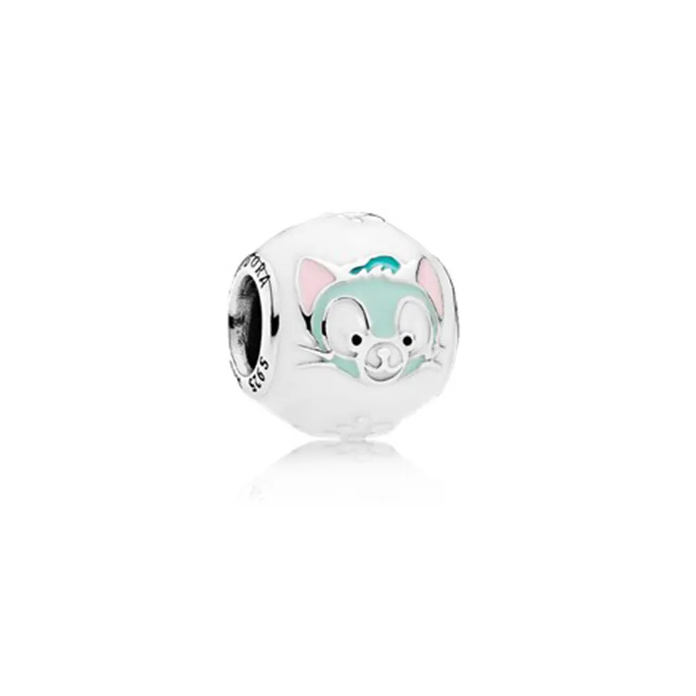 pandora disney gelatoni silver charm with white black red green pink and mint enamel 792131enmx