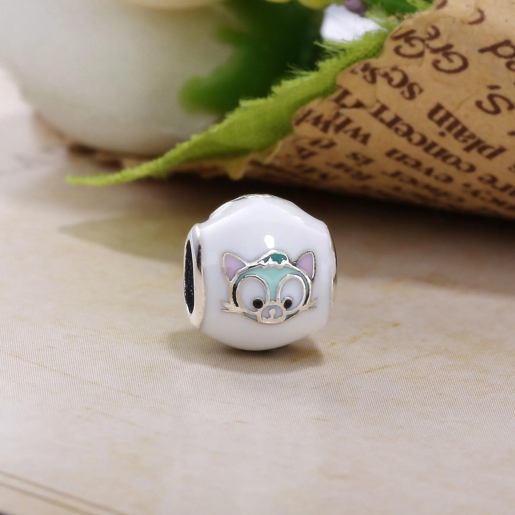 Pandora Disney Gelatoni silver charm with white, black, red, green, pink and mint enamel - 792131ENMX