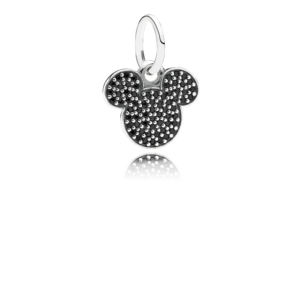 Pandora Disney Mickey pave sølv dingle med svart krystall - 791446NCK