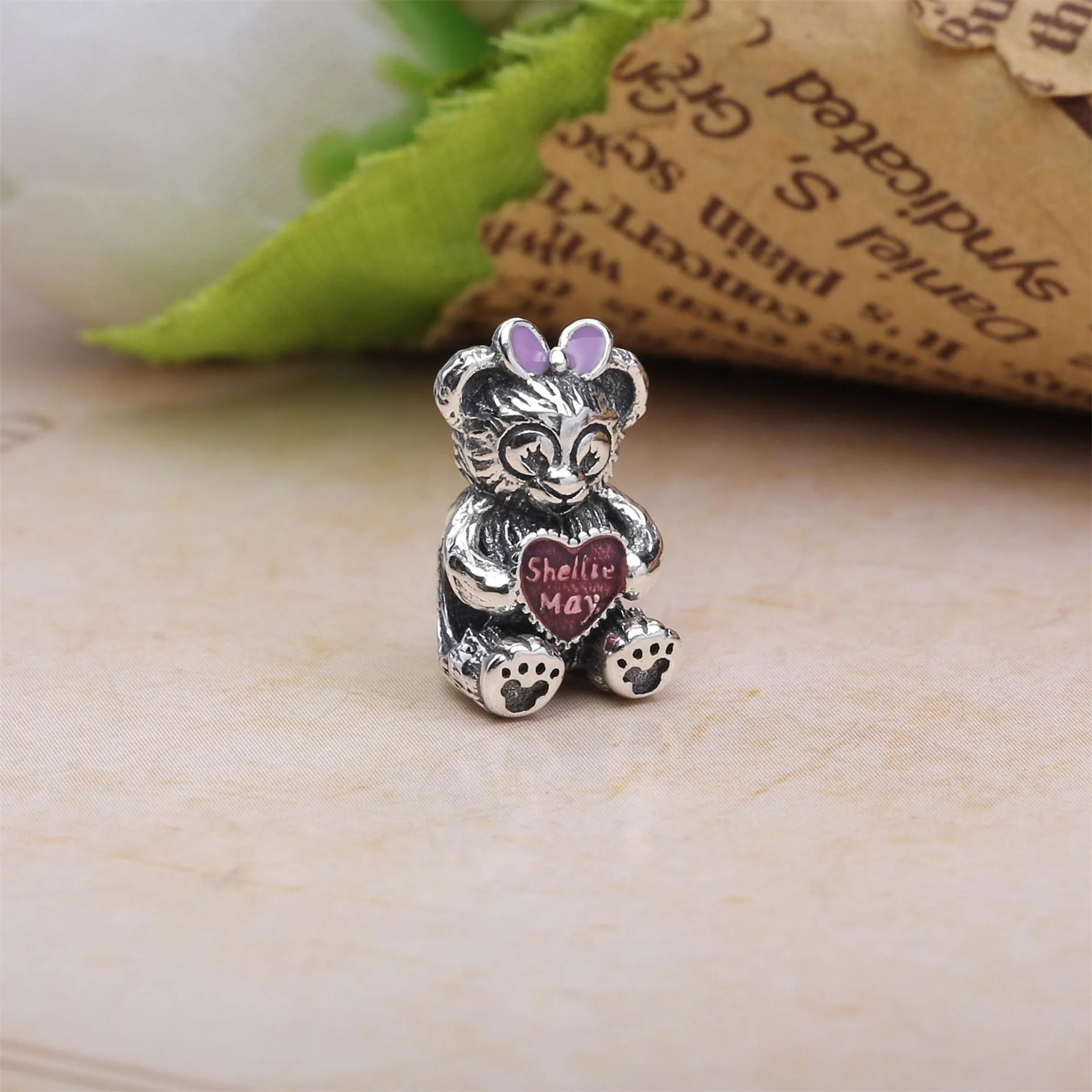 Pandora Disney ShellieMay silver charm with pink enamel - 792130ENMX