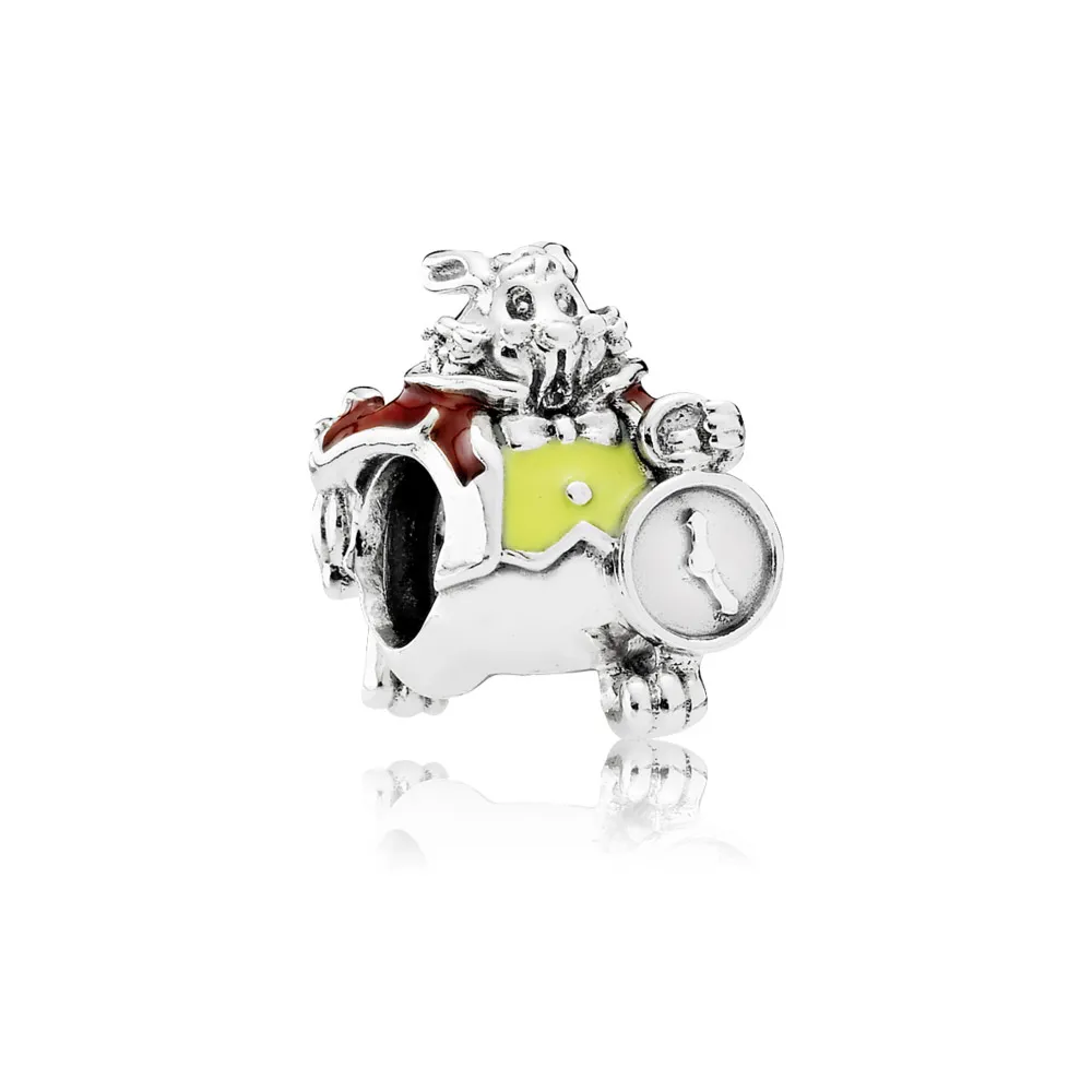 Pandora Disney White Rabbit silver charm with red and yellow enamel - 791898ENMX