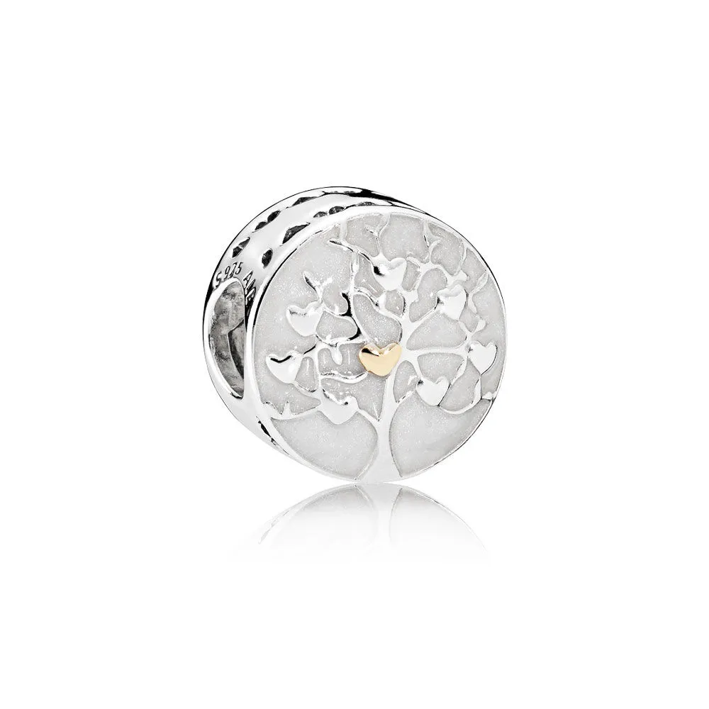 Pandora Family tree silver charm with 14k and silver enamel - 792106EN23