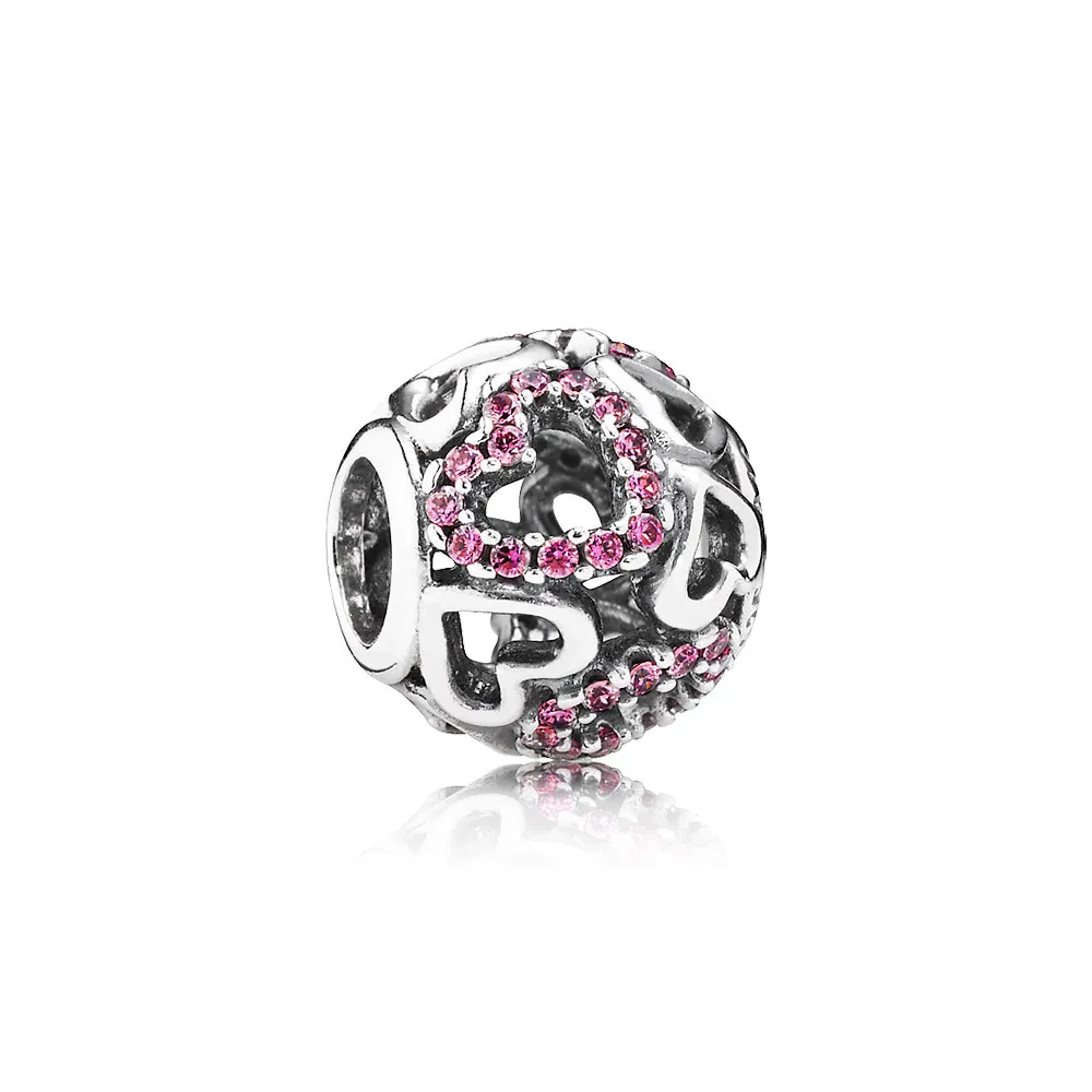 Pandora Fancy Pink Falling in Love Openwork Charm - 791424CZS