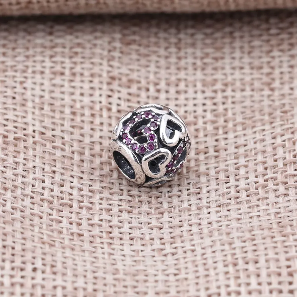 Pandora Fancy Pink Falling in Love Openwork Charm - 791424CZS