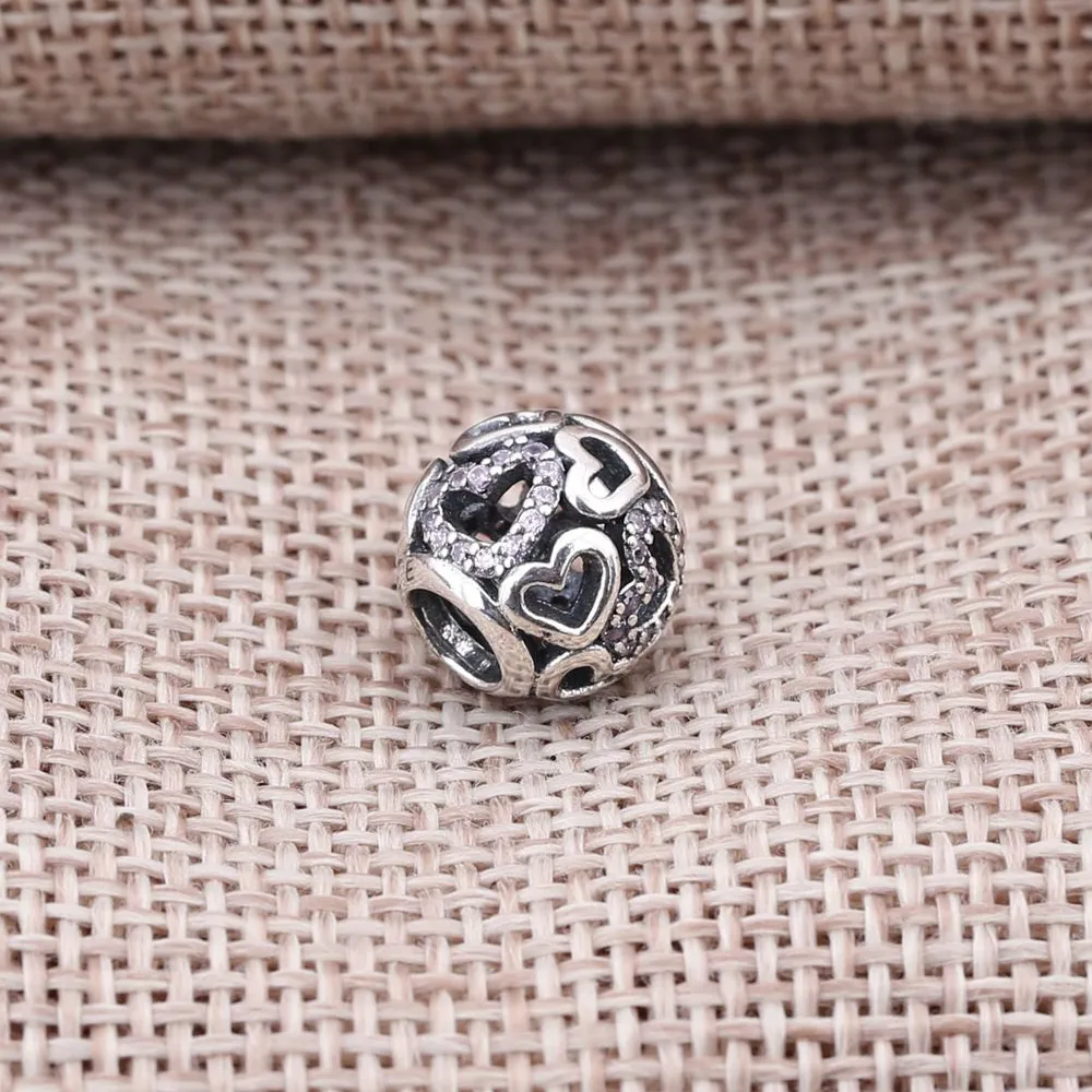 Pandora Fancy Pink Falling in Love Openwork Charm - 791424CZS