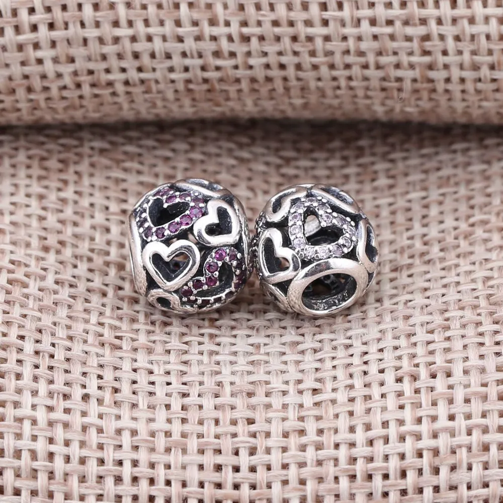 Pandora Fancy Pink Falling in Love Openwork Charm - 791424CZS