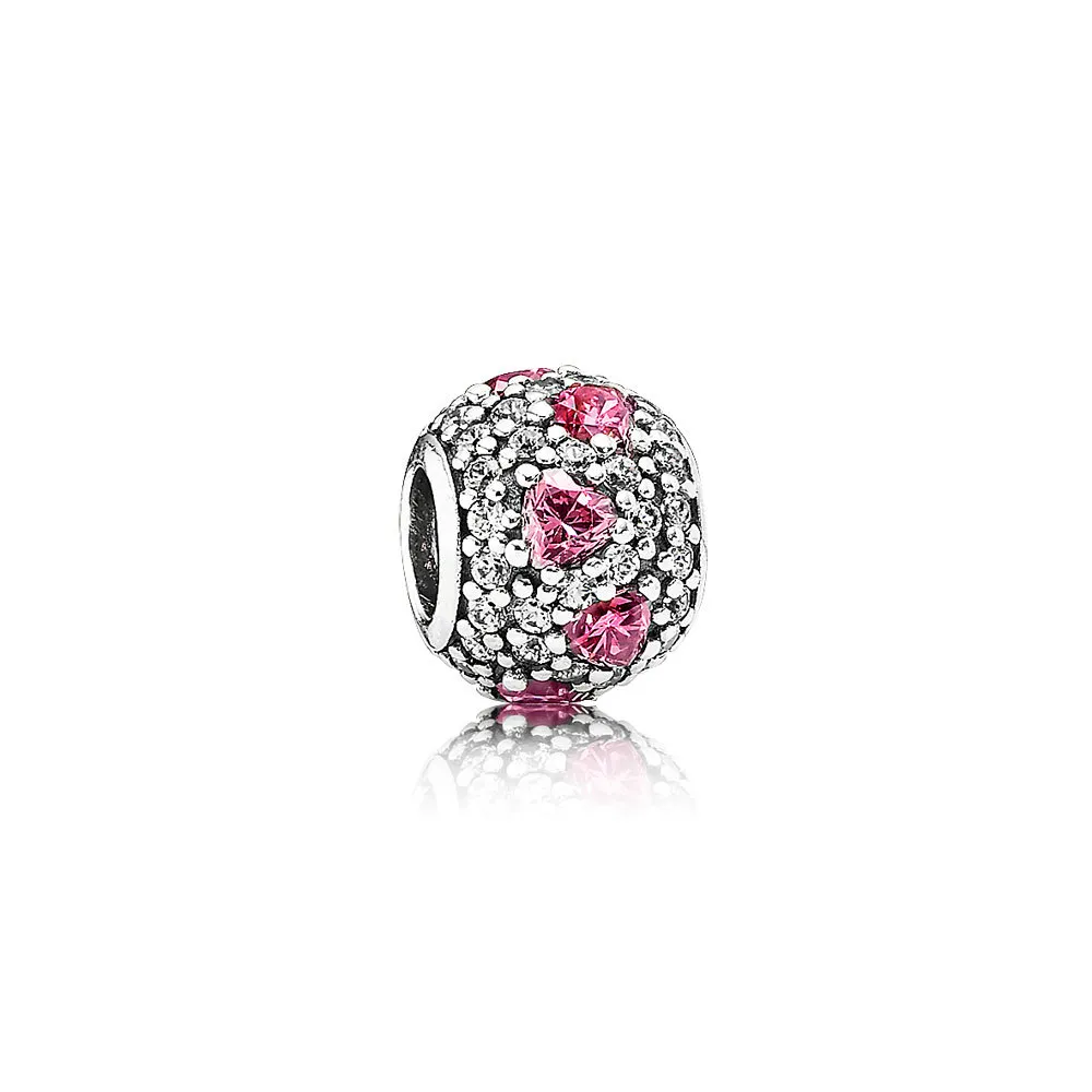 pandora fancy pink heart pavé ball charm 791249czs