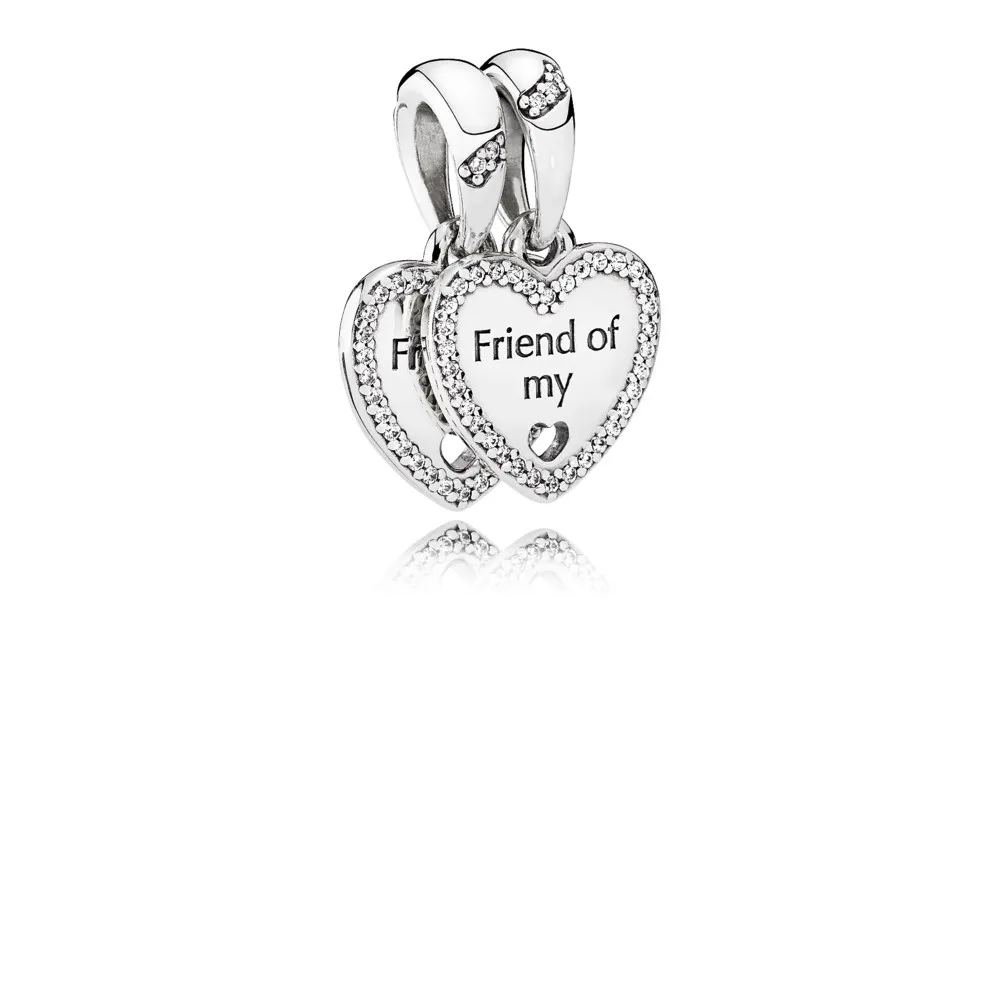 pandora friend of my heart delt sølv dingle med klare cubic zirconia 792147cz