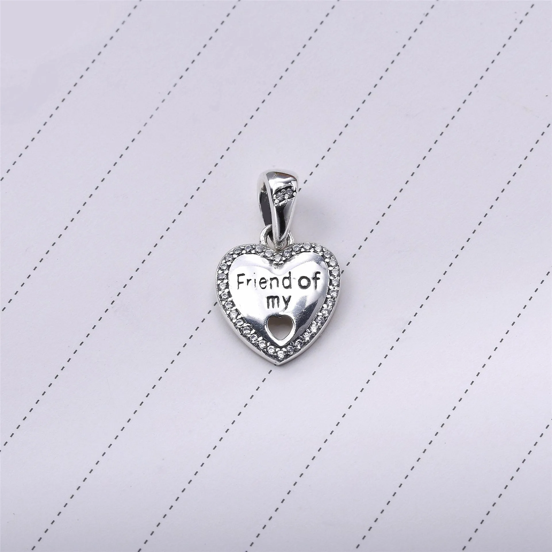 Pandora Friend of my heart delt sølv dingle med klare cubic zirconia - 792147CZ