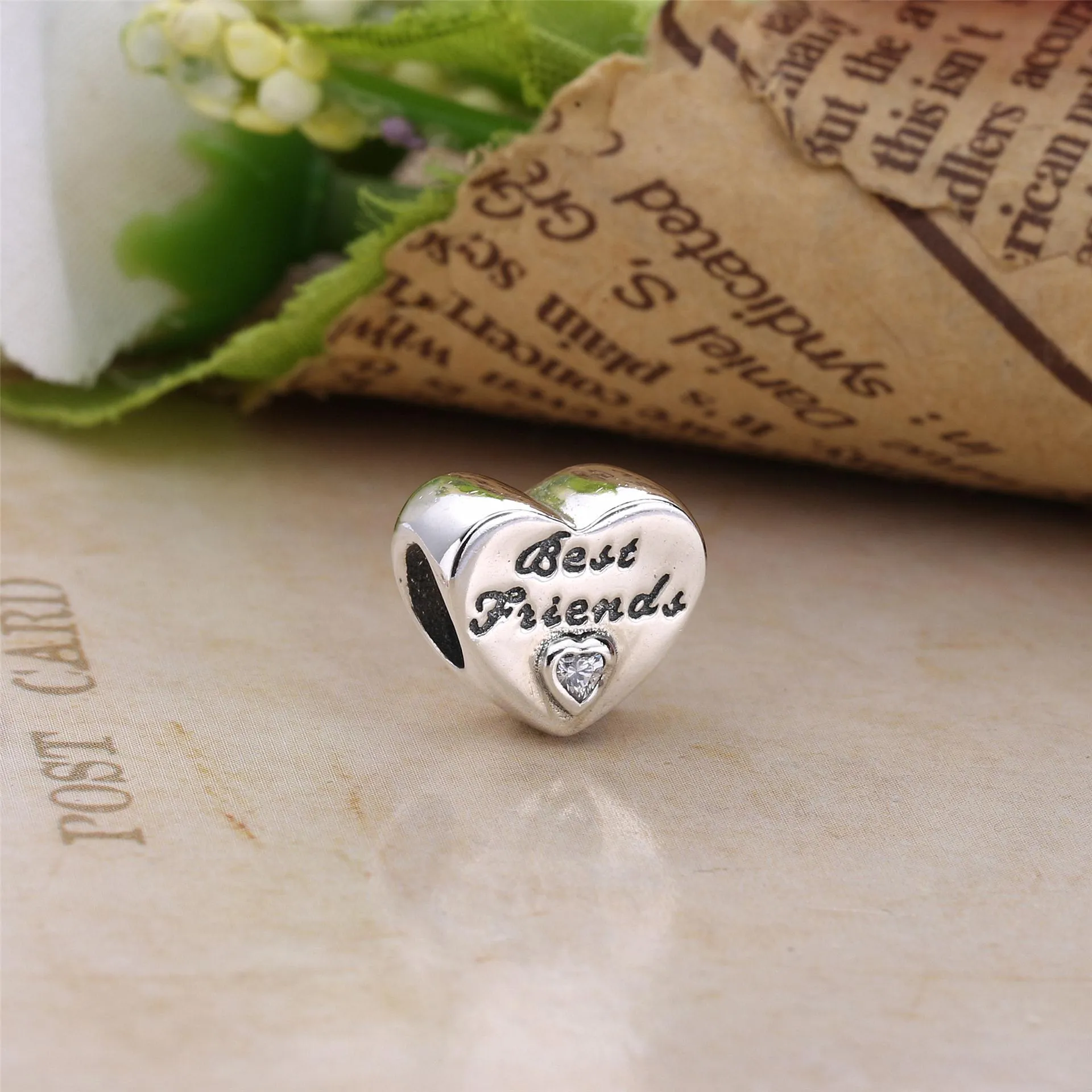 Pandora Friendship Heart Charm - 791727CZ