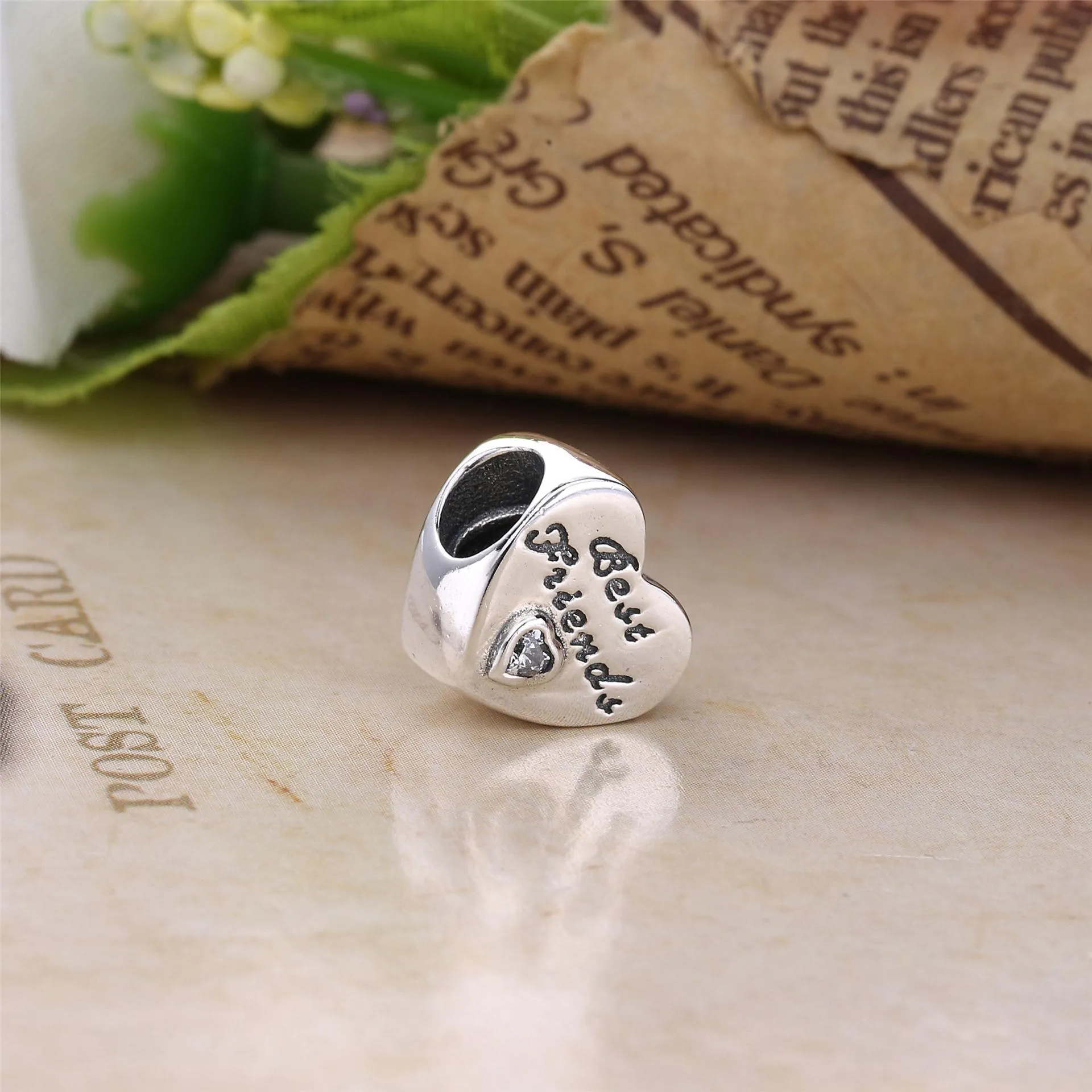 Pandora Friendship Heart Charm - 791727CZ