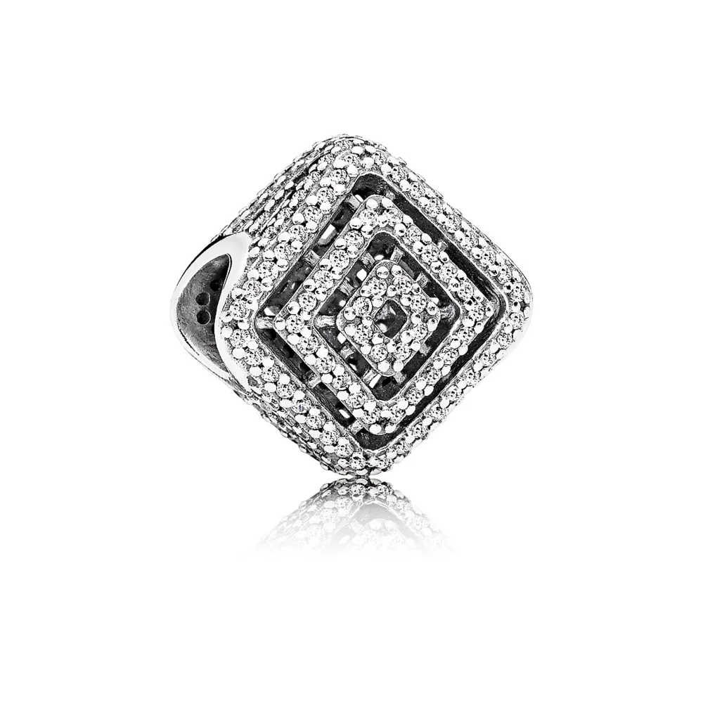 PANDORA Geometric Lines Clear CZ Charm - 796211cz