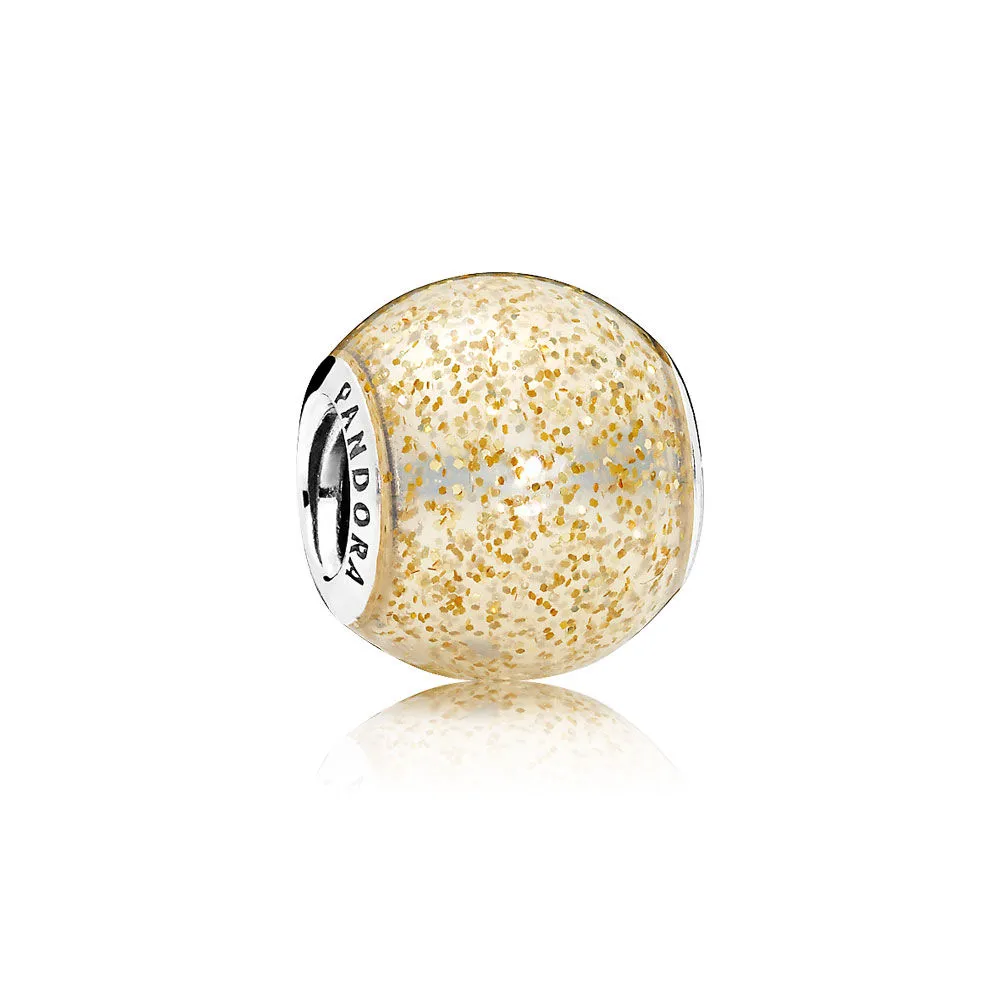 pandora golden glitter ball charm 796327en146