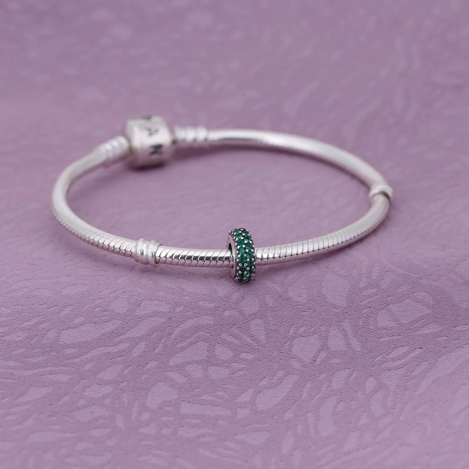 Pandora Grønn pavé inspirasjonsscharm, mellomledd - 791359CZN