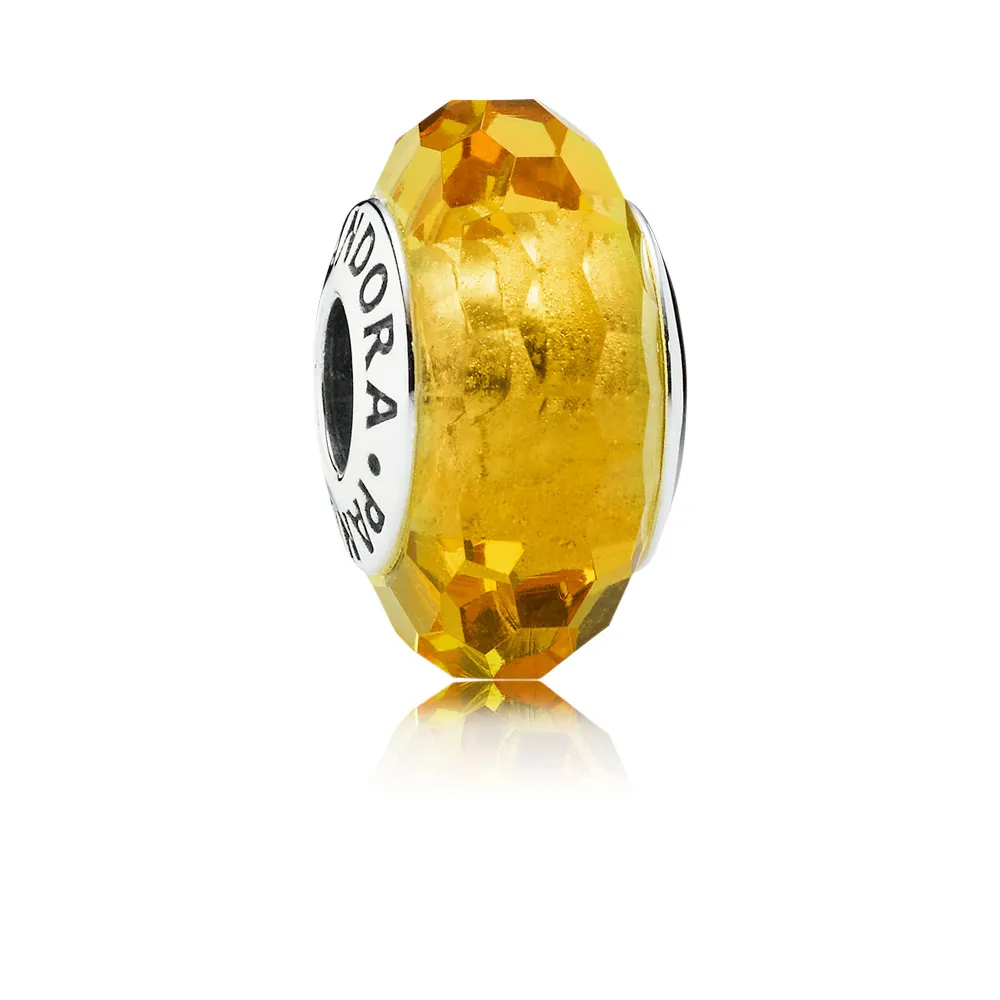 Pandora Gyllent fasettert glasscharm, mellomledd - 791629