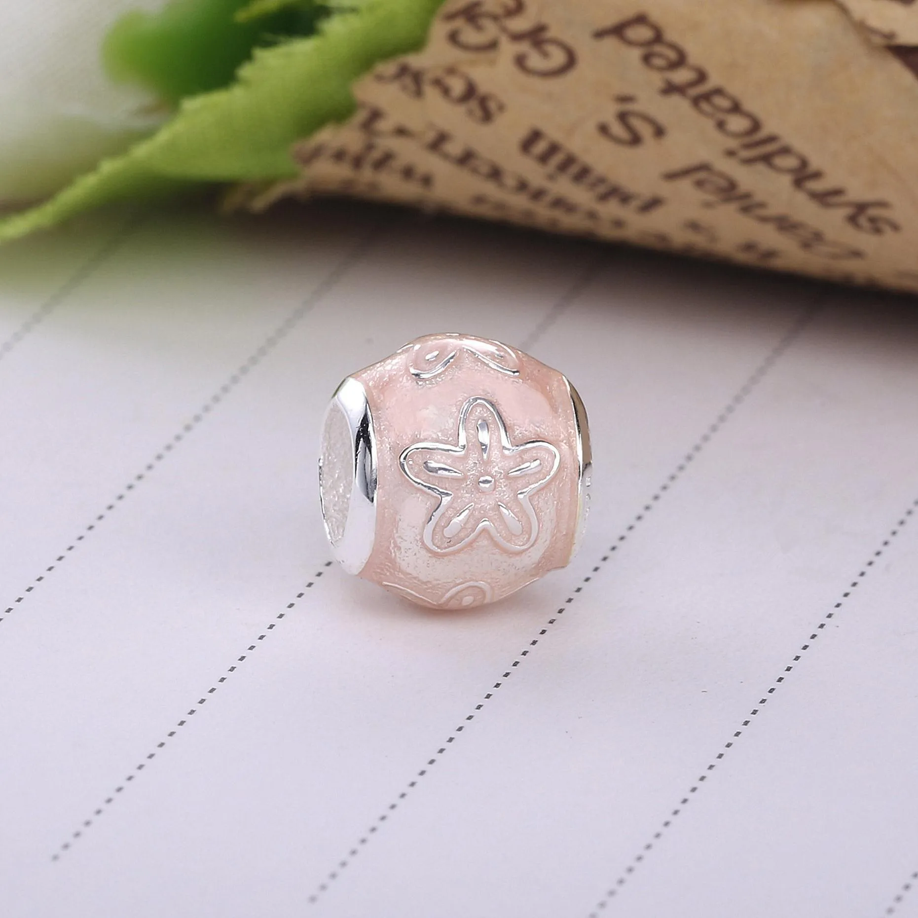 PANDORA HAPPINESS Charm, Transparent Cream Pink Enamel - 796087EN141