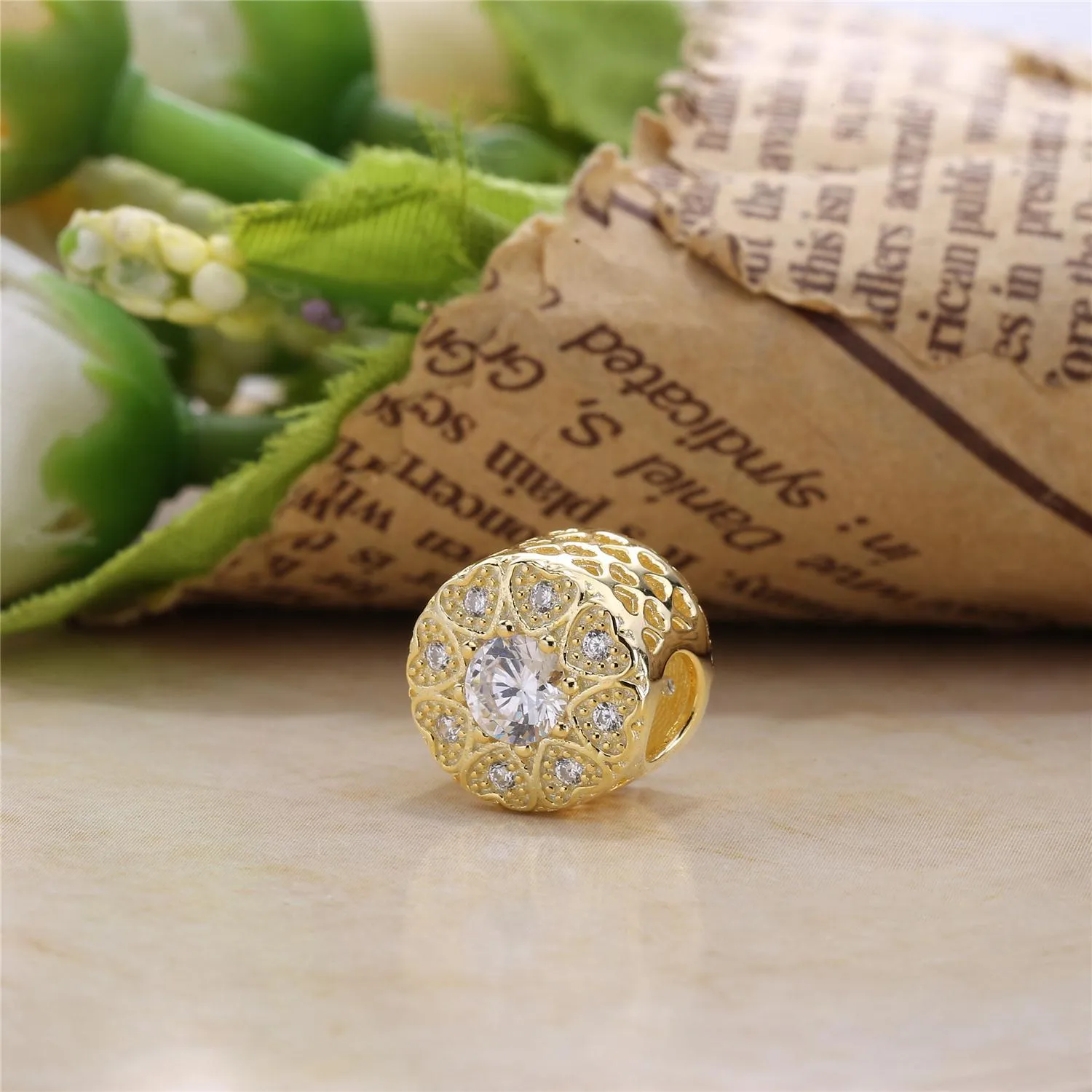 Pandora Hearts of Gold Charm - 750841CZ