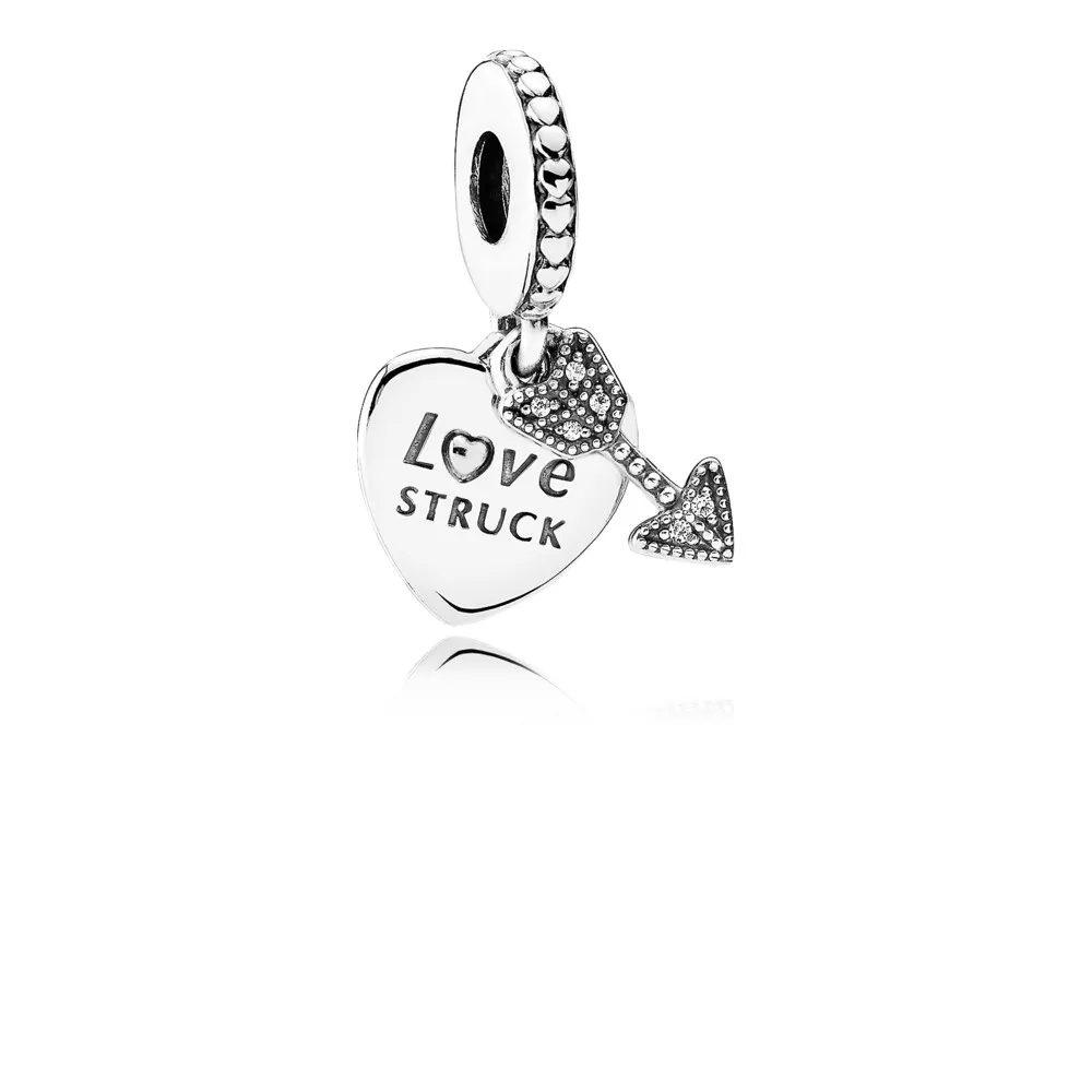 PANDORA Heart and arrow silver dangle with clear cubic zirconia - 792041CZ