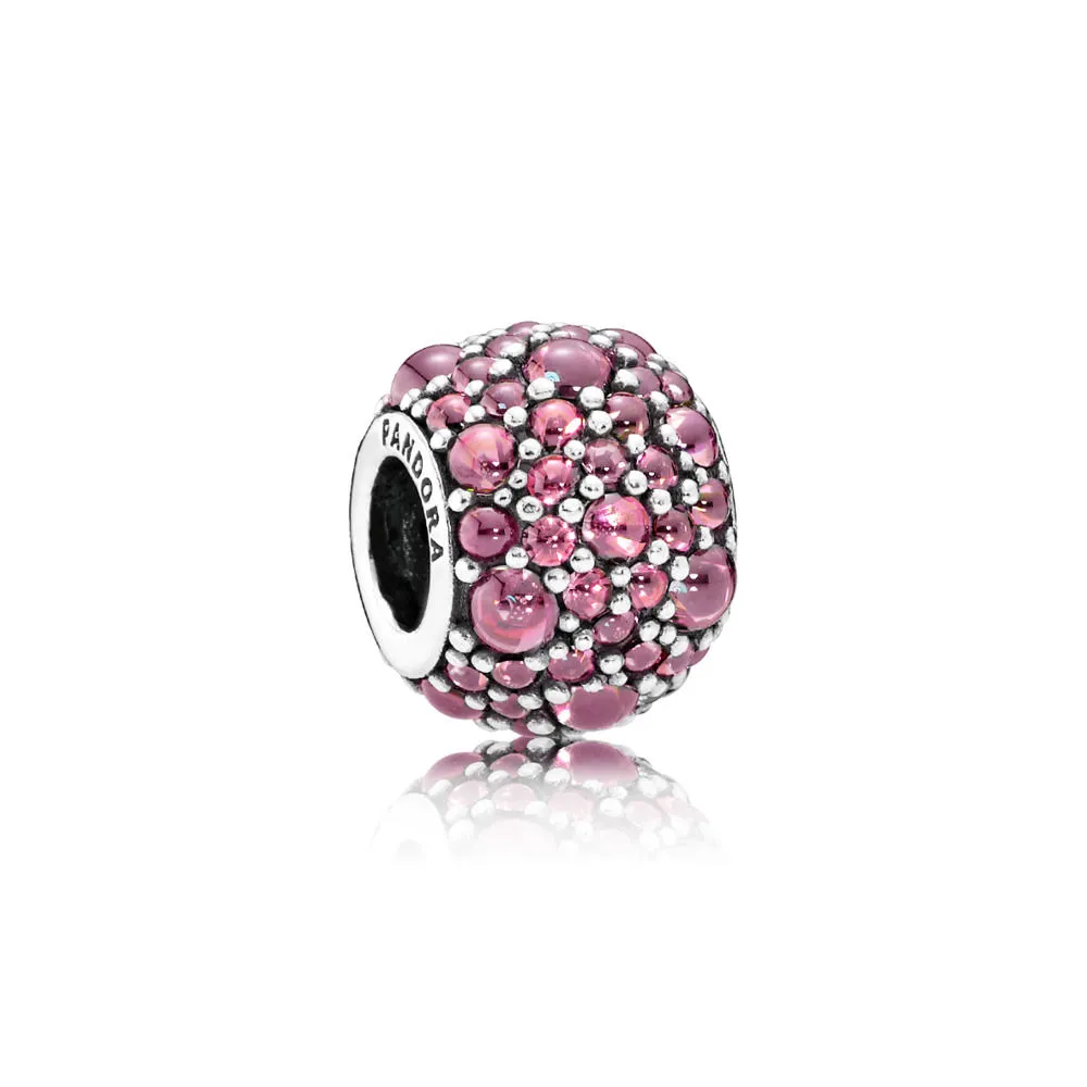 pandora honeysuckle pink shimmering droplets charm 791755hcz