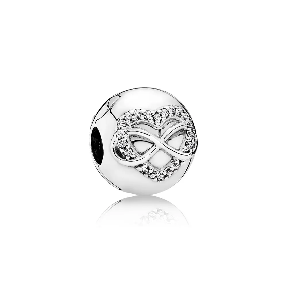 PANDORA Infinity Heart Clip, klar CZ - 791947CZ