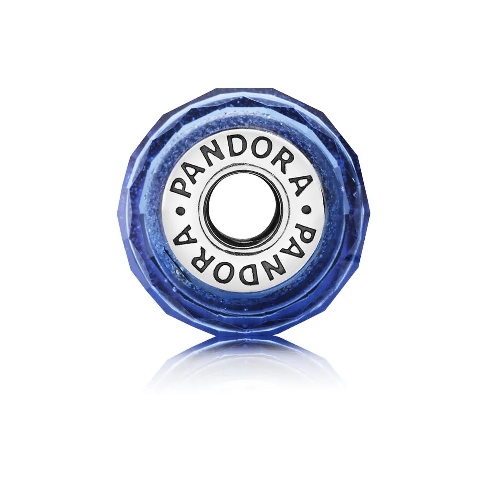 Pandora Iridescent Blue Faceted Glass Charm - 791646