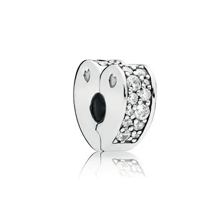 Pandora Klar Pavé Hjerteformet Klemmecharm - 797020CZ