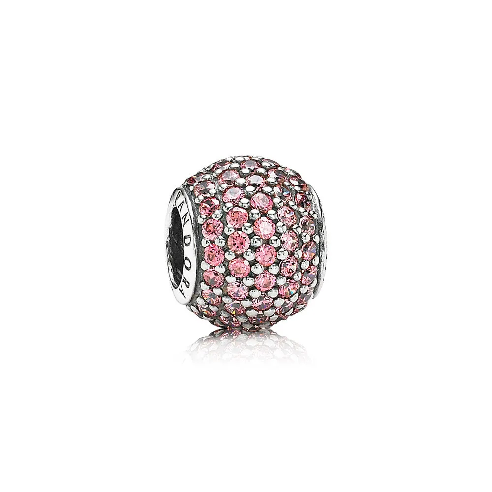 pandora laksefarget pavé kule charm 791051czs