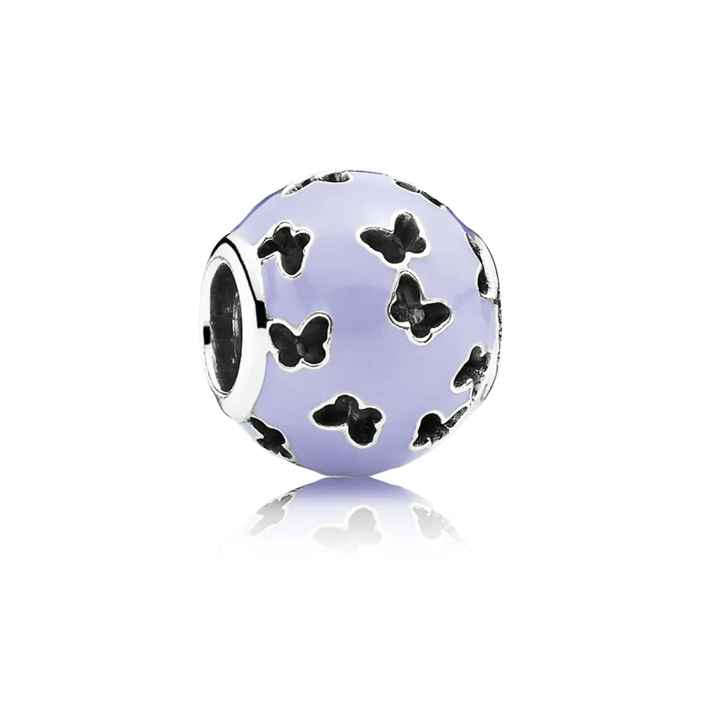 PANDORA Lavender Fluttering Butterflies Charm - 791483EN66