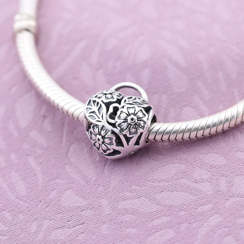 Pandora Lås med blomsterhjerte, charm - 791397