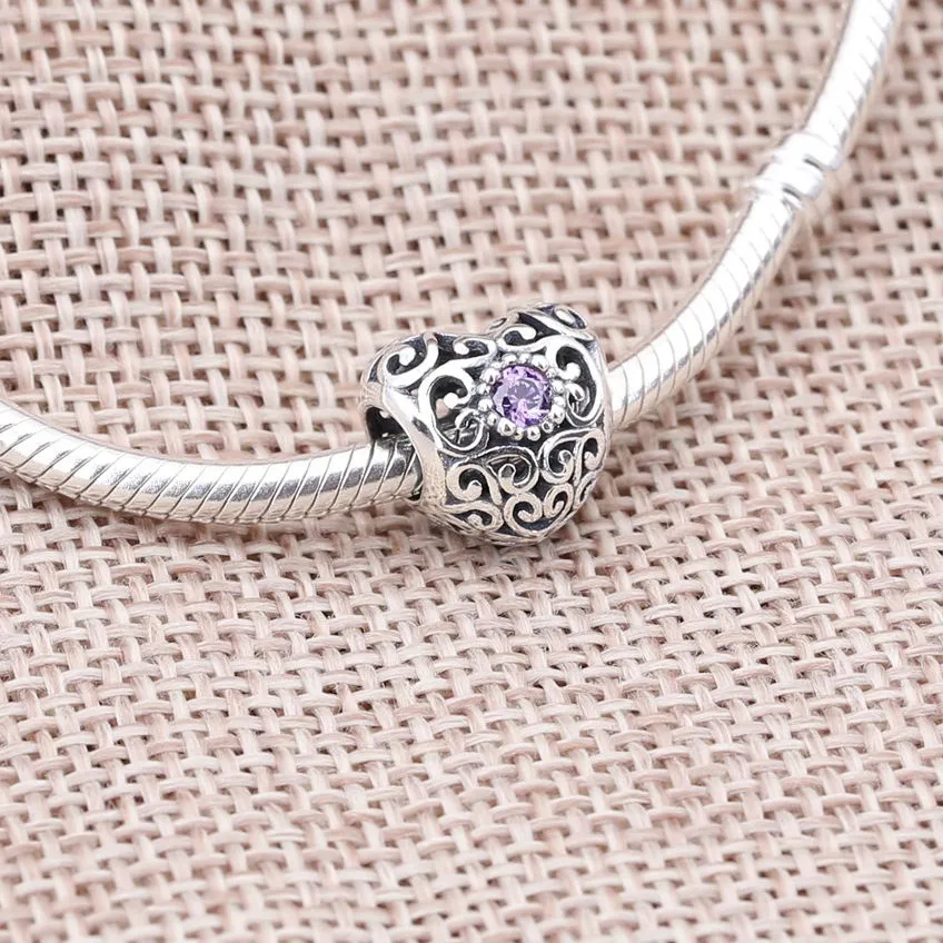 Pandora March Signature Heart Charm - 791784NAB