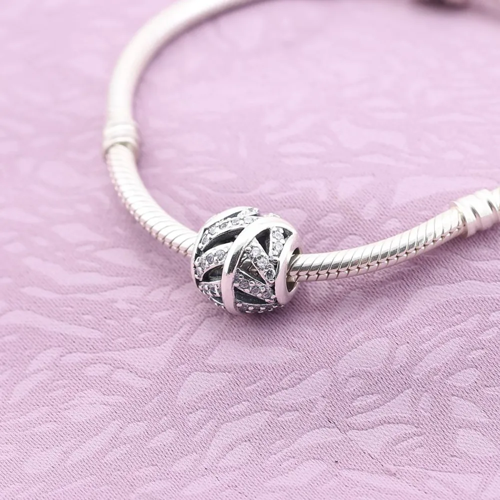 Pandora Mikro-pavé fjær, charm - 791186CZ