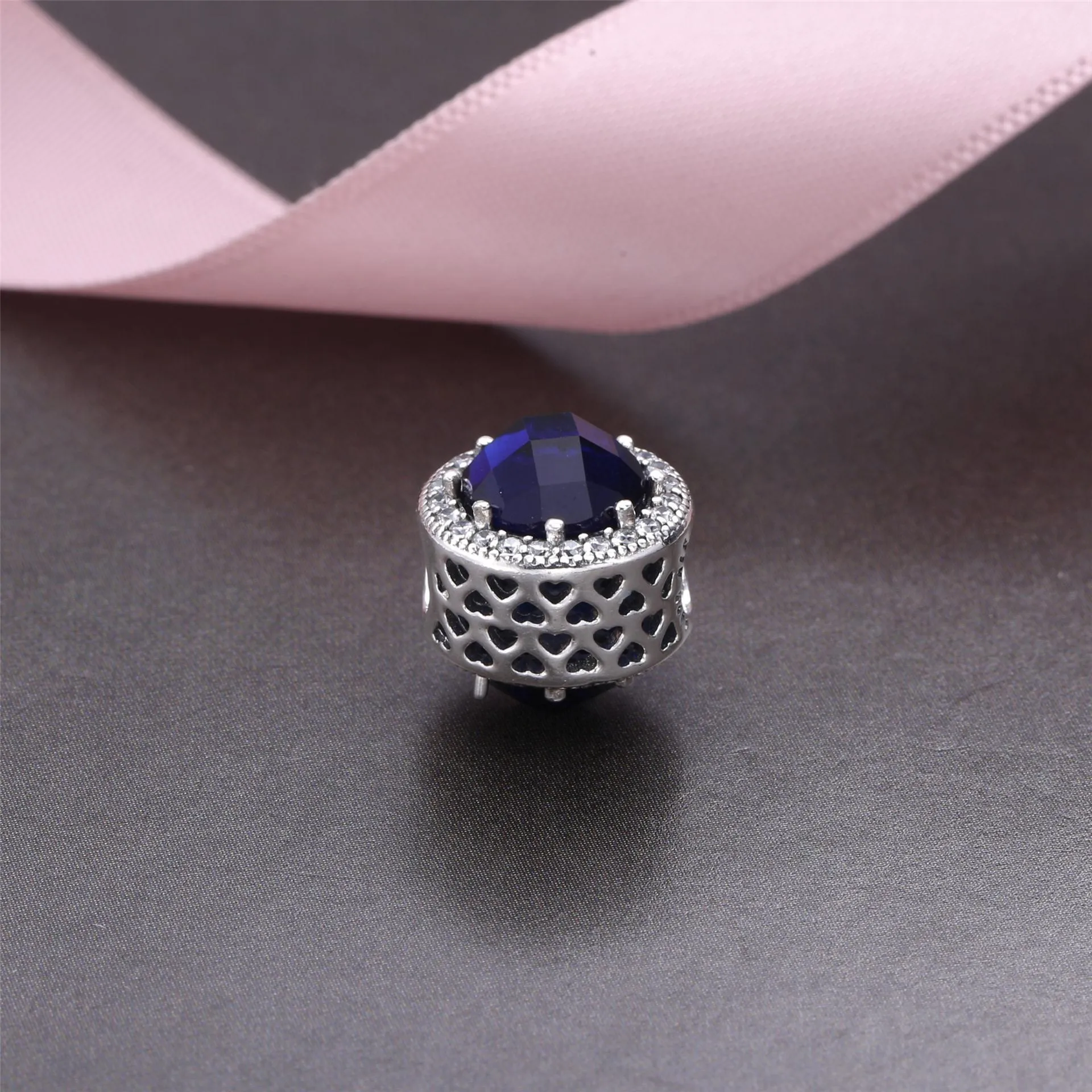 Pandora Moonlight Blue Radiant Hearts Charm - 791725NMB