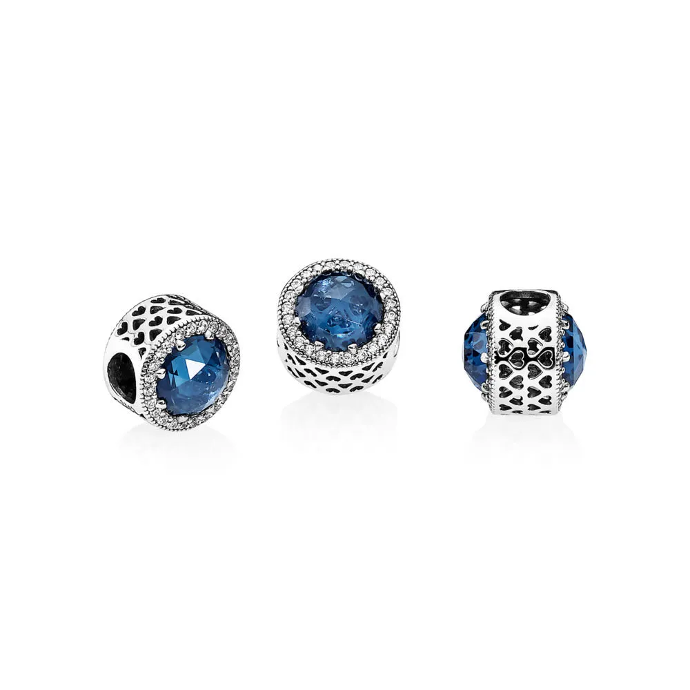 Pandora Moonlight Blue Radiant Hearts Charm - 791725NMB