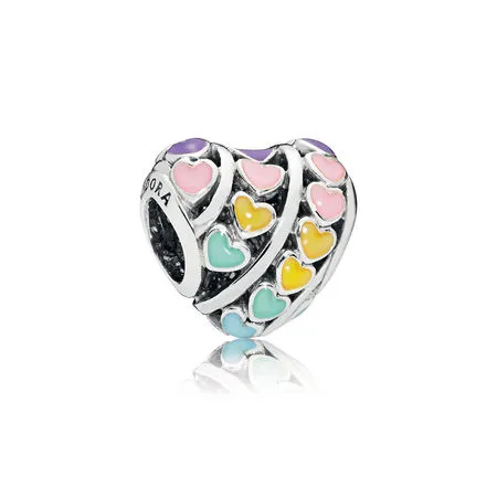 Pandora Multi-colour Hearts Charm - 797019ENMX