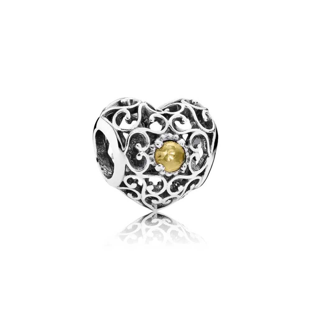 Pandora November Signature Heart Charm - 791784CI