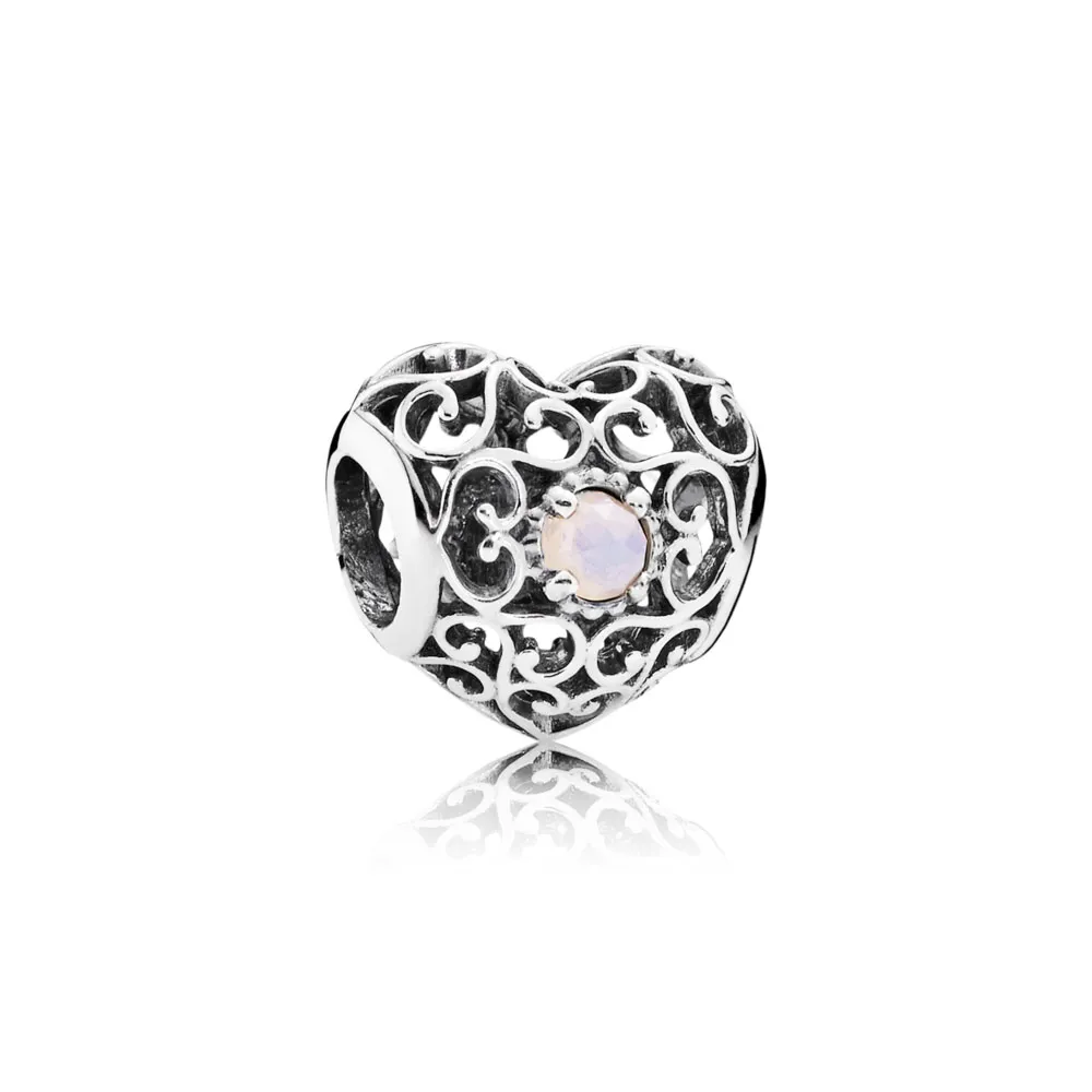 Pandora October Signature Heart Charm - 791784NOP