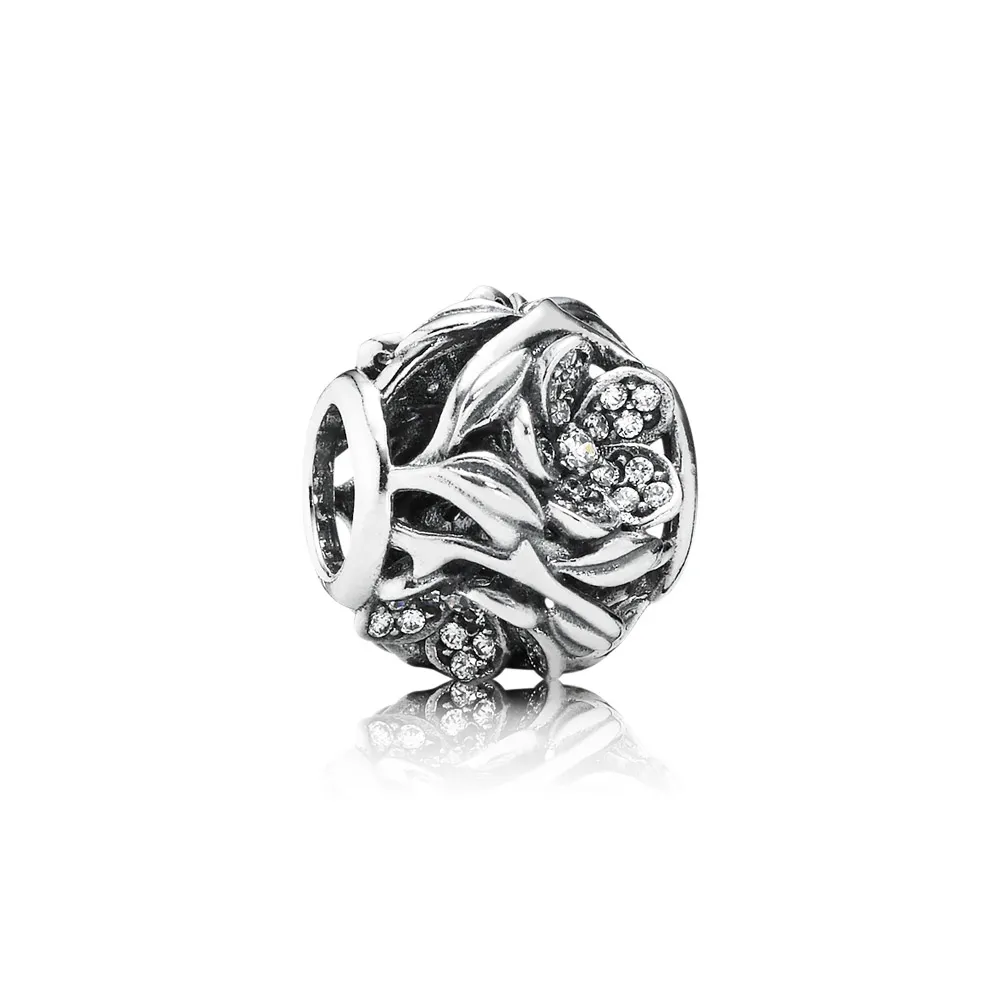 pandora pavé mystic floral openwork charm 791419cz