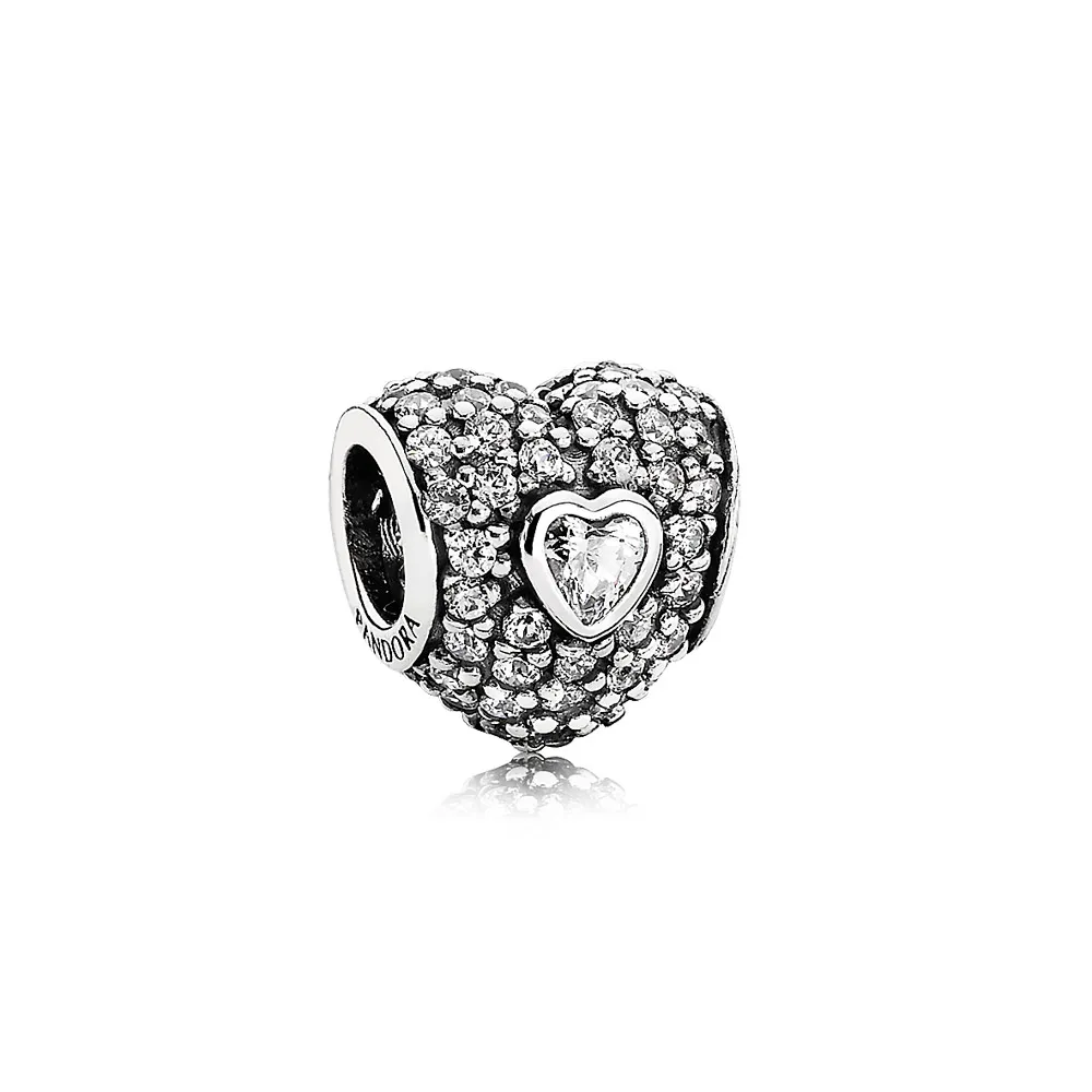 Pandora Pavé Triple Heart Charm - 791168CZ