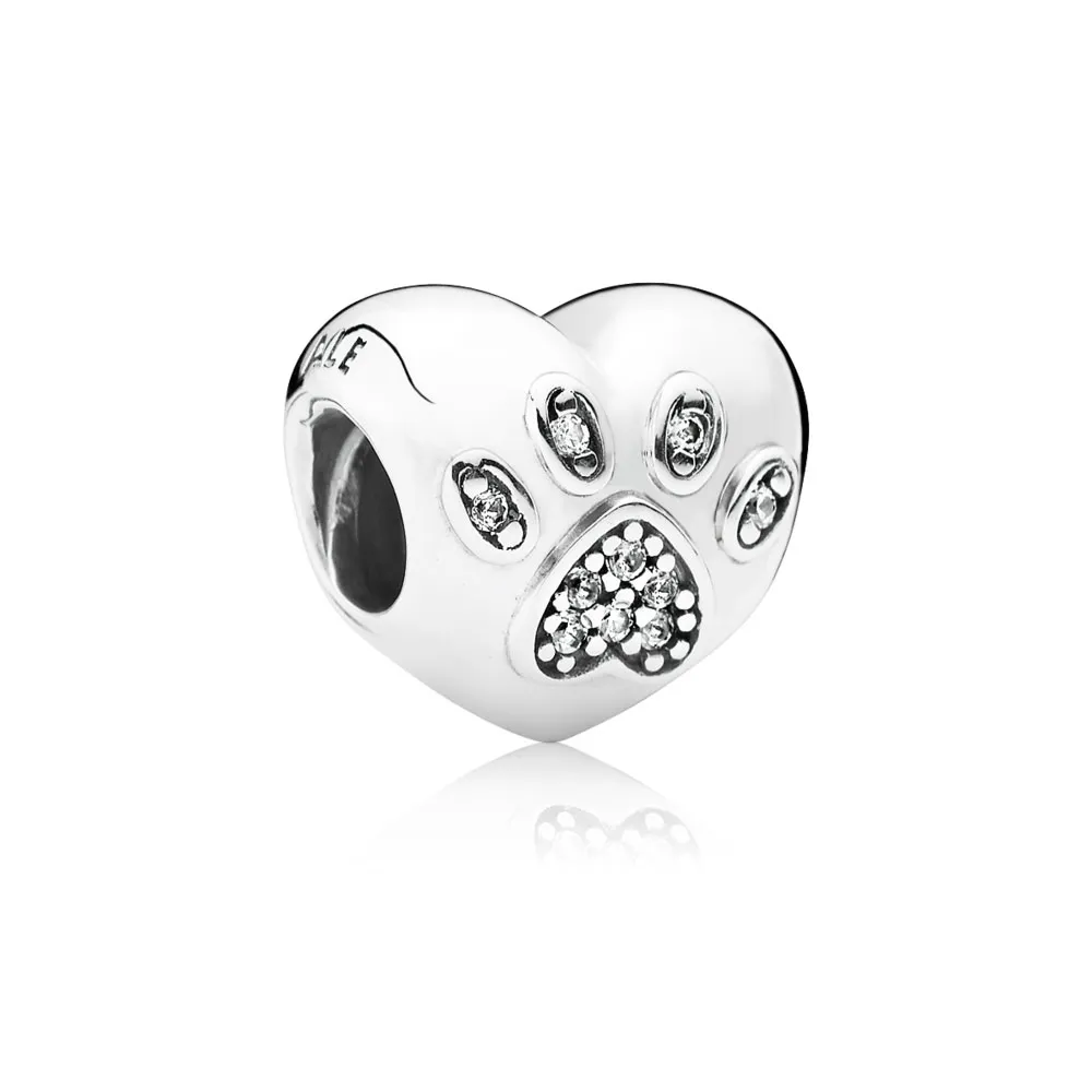 Pandora Paw silver charm with cubic zirconia - 791713CZ