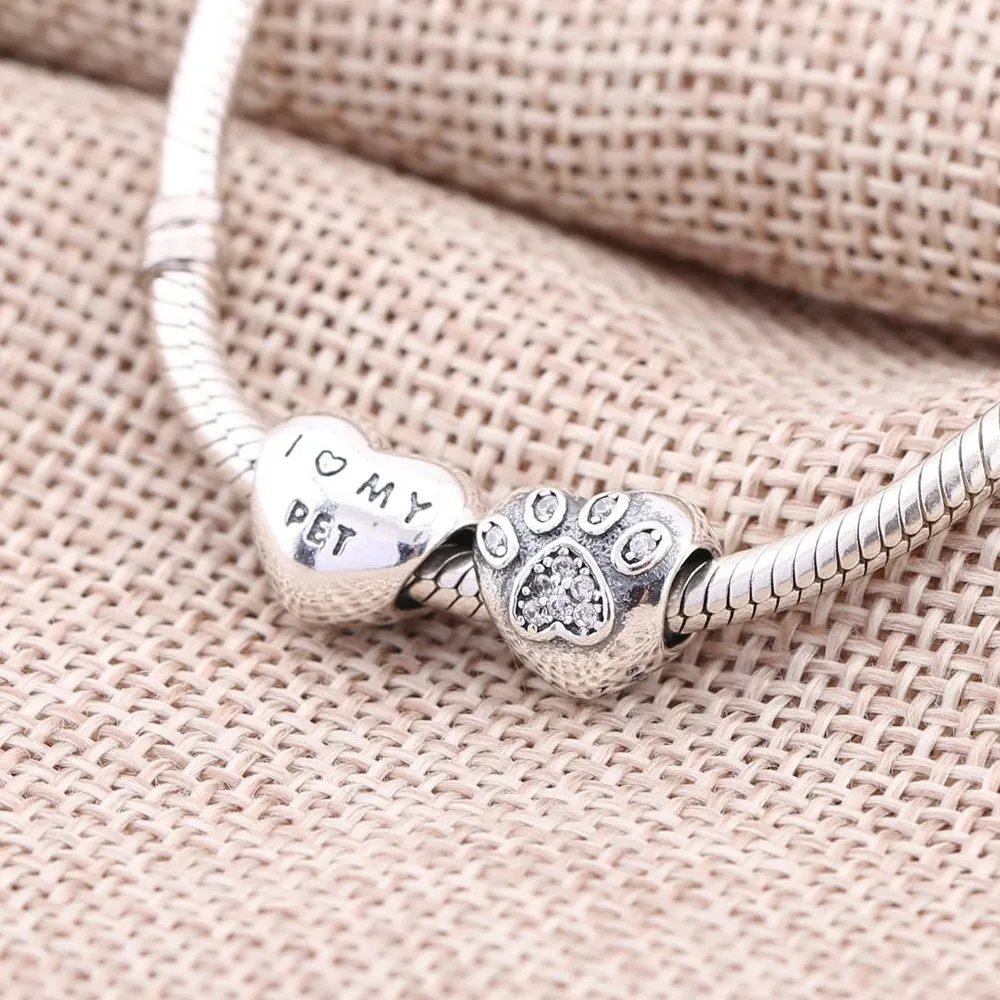 Pandora Paw silver charm with cubic zirconia - 791713CZ