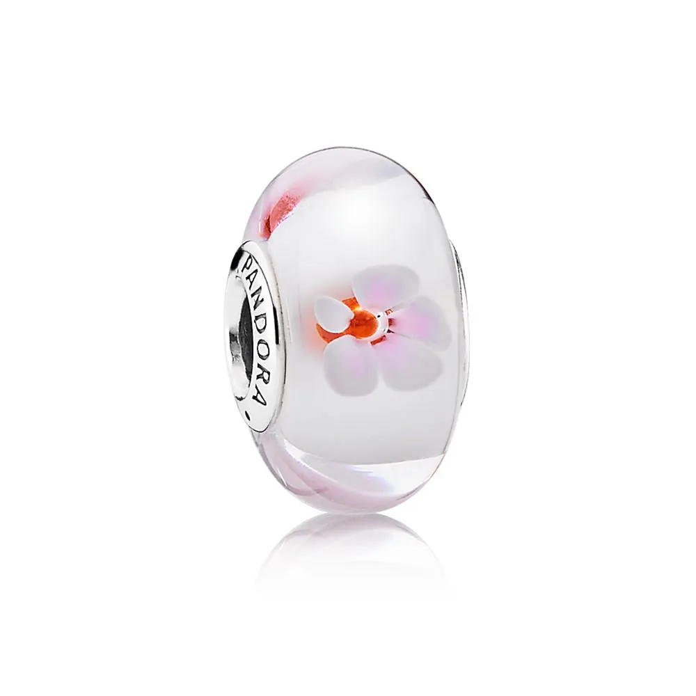 pandora pink glass cherry blossom charm 790947